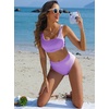 image:imageANRABESS Womens High Waisted Bikini Sets Square Neck Two Piece SwimsuitsLight Purple