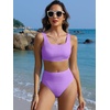image:imageANRABESS Womens High Waisted Bikini Sets Square Neck Two Piece SwimsuitsLight Purple