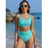 image:imageANRABESS Womens High Waisted Bikini Sets Square Neck Two Piece SwimsuitsMint Blue