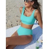 image:imageANRABESS Womens High Waisted Bikini Sets Square Neck Two Piece SwimsuitsMint Blue