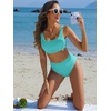 image:imageANRABESS Womens High Waisted Bikini Sets Square Neck Two Piece SwimsuitsMint Blue