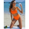 image:imageANRABESS Womens High Waisted Bikini Sets Square Neck Two Piece SwimsuitsNeon Orange