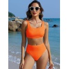 image:imageANRABESS Womens High Waisted Bikini Sets Square Neck Two Piece SwimsuitsNeon Orange