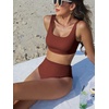 image:imageANRABESS Womens High Waisted Bikini Sets Square Neck Two Piece SwimsuitsRed Brown
