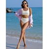 image:imageANRABESS Womens High Waisted Bikini Sets Square Neck Two Piece SwimsuitsWhite