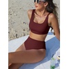 image:imageANRABESS Womens High Waisted Bikini Sets Square Neck Two Piece SwimsuitsWine Red