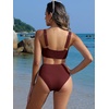 image:imageANRABESS Womens High Waisted Bikini Sets Square Neck Two Piece SwimsuitsWine Red