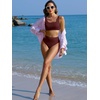 image:imageANRABESS Womens High Waisted Bikini Sets Square Neck Two Piece SwimsuitsWine Red