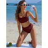 image:imageANRABESS Womens High Waisted Bikini Sets Square Neck Two Piece SwimsuitsWine Red