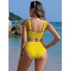 image:imageANRABESS Womens High Waisted Bikini Sets Square Neck Two Piece SwimsuitsYellow