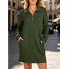image:imageANRABESS Womens Long Sleeve Half Zip Mini DressArmy Green