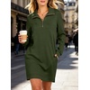 image:imageANRABESS Womens Long Sleeve Half Zip Mini DressArmy Green