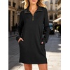 image:imageANRABESS Womens Long Sleeve Half Zip Mini DressBlack