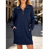 image:imageANRABESS Womens Long Sleeve Half Zip Mini DressNavy Blue