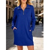 image:imageANRABESS Womens Long Sleeve Half Zip Mini DressRoyal Blue