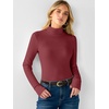 image:imageANRABESS Womens Long Sleeve Turtleneck Thermal Tops Fall UndershirtsRed