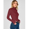 image:imageANRABESS Womens Long Sleeve Turtleneck Thermal Tops Fall UndershirtsRed