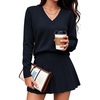 image:imageANRABESS Skirt Sets for Women Fall 2 piece OutfitsNavy Blue