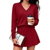image:imageANRABESS Skirt Sets for Women Fall 2 piece OutfitsRed