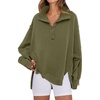 image:imageANRABESS Sweatshirt for Women Oversized Casual Fall Henley Pullover TopArmy Green