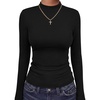 image:imageANRABESS Women Mock Neck Thermal Tops Fall Long Sleeve ShirtsBlack