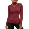 image:imageANRABESS Womens Long Sleeve Turtleneck Thermal Tops Fall UndershirtsRed