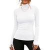 image:imageANRABESS Womens Long Sleeve Turtleneck Thermal Tops Fall UndershirtsWhite