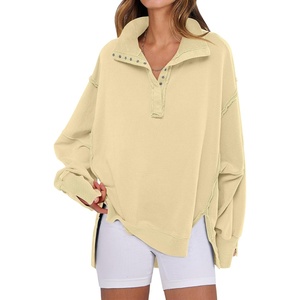 image:imageANRABESS Sweatshirt for Women Oversized Casual Fall Henley Pullover TopBeige