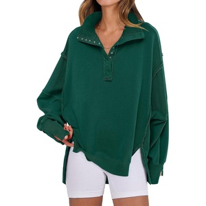 image:imageANRABESS Sweatshirt for Women Oversized Casual Fall Henley Pullover TopForest
