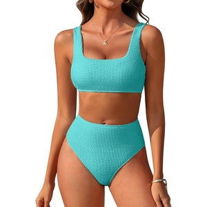 image:imageANRABESS Womens High Waisted Bikini Sets Square Neck Two Piece SwimsuitsMint Blue