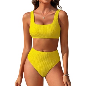 image:imageANRABESS Womens High Waisted Bikini Sets Square Neck Two Piece SwimsuitsYellow