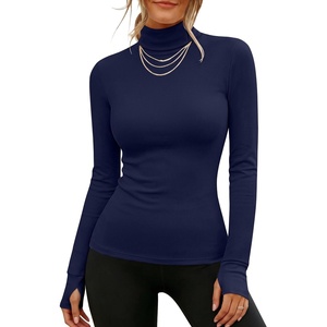 image:imageANRABESS Womens Long Sleeve Turtleneck Thermal Tops Fall UndershirtsNavy Blue
