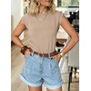 image:imageANRABESS Business Casual Tops for Women Cap Sleeve Work Wrinkle Free ShirtsAlmond