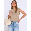 image:imageANRABESS Business Casual Tops for Women Cap Sleeve Work Wrinkle Free ShirtsAlmond