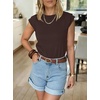 image:imageANRABESS Business Casual Tops for Women Cap Sleeve Work Wrinkle Free ShirtsDark Coffee