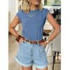 image:imageANRABESS Business Casual Tops for Women Cap Sleeve Work Wrinkle Free ShirtsDeep Blue
