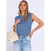 image:imageANRABESS Business Casual Tops for Women Cap Sleeve Work Wrinkle Free ShirtsDeep Blue