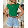 image:imageANRABESS Business Casual Tops for Women Cap Sleeve Work Wrinkle Free ShirtsGreen