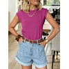 image:imageANRABESS Business Casual Tops for Women Cap Sleeve Work Wrinkle Free ShirtsHot Pink