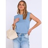 image:imageANRABESS Business Casual Tops for Women Cap Sleeve Work Wrinkle Free ShirtsLight Blue