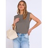 image:imageANRABESS Business Casual Tops for Women Cap Sleeve Work Wrinkle Free ShirtsLight Brown Grey