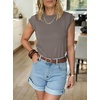 image:imageANRABESS Business Casual Tops for Women Cap Sleeve Work Wrinkle Free ShirtsLight Brown Grey