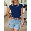 image:imageANRABESS Business Casual Tops for Women Cap Sleeve Work Wrinkle Free ShirtsNavy Blue
