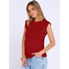 image:imageANRABESS Business Casual Tops for Women Cap Sleeve Work Wrinkle Free ShirtsRed