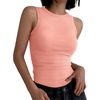 image:imageANRABESS High Neck Ribbed Tank Tops for Women Sleeveless Summer TopsCoral Orange