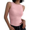 image:imageANRABESS High Neck Ribbed Tank Tops for Women Sleeveless Summer TopsCoral Pink
