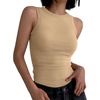 image:imageANRABESS High Neck Ribbed Tank Tops for Women Sleeveless Summer TopsDeep Khaki