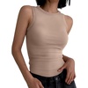 image:imageANRABESS High Neck Ribbed Tank Tops for Women Sleeveless Summer TopsKhaki