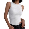 image:imageANRABESS High Neck Ribbed Tank Tops for Women Sleeveless Summer TopsLight Gray