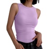image:imageANRABESS High Neck Ribbed Tank Tops for Women Sleeveless Summer TopsLight Purple